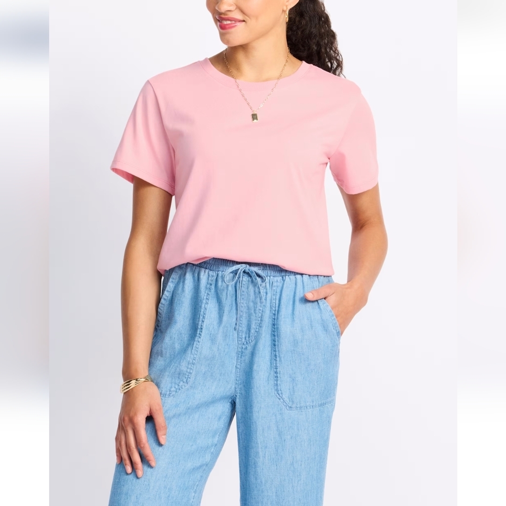 Pink Boxy Crew Neck Tee - Picture 2 of 10